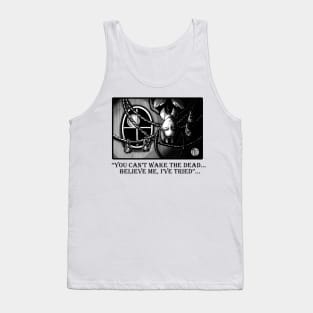 Wednesday Napping With Bats - You Can't Wake The Dead - Black Outlined Version Tank Top